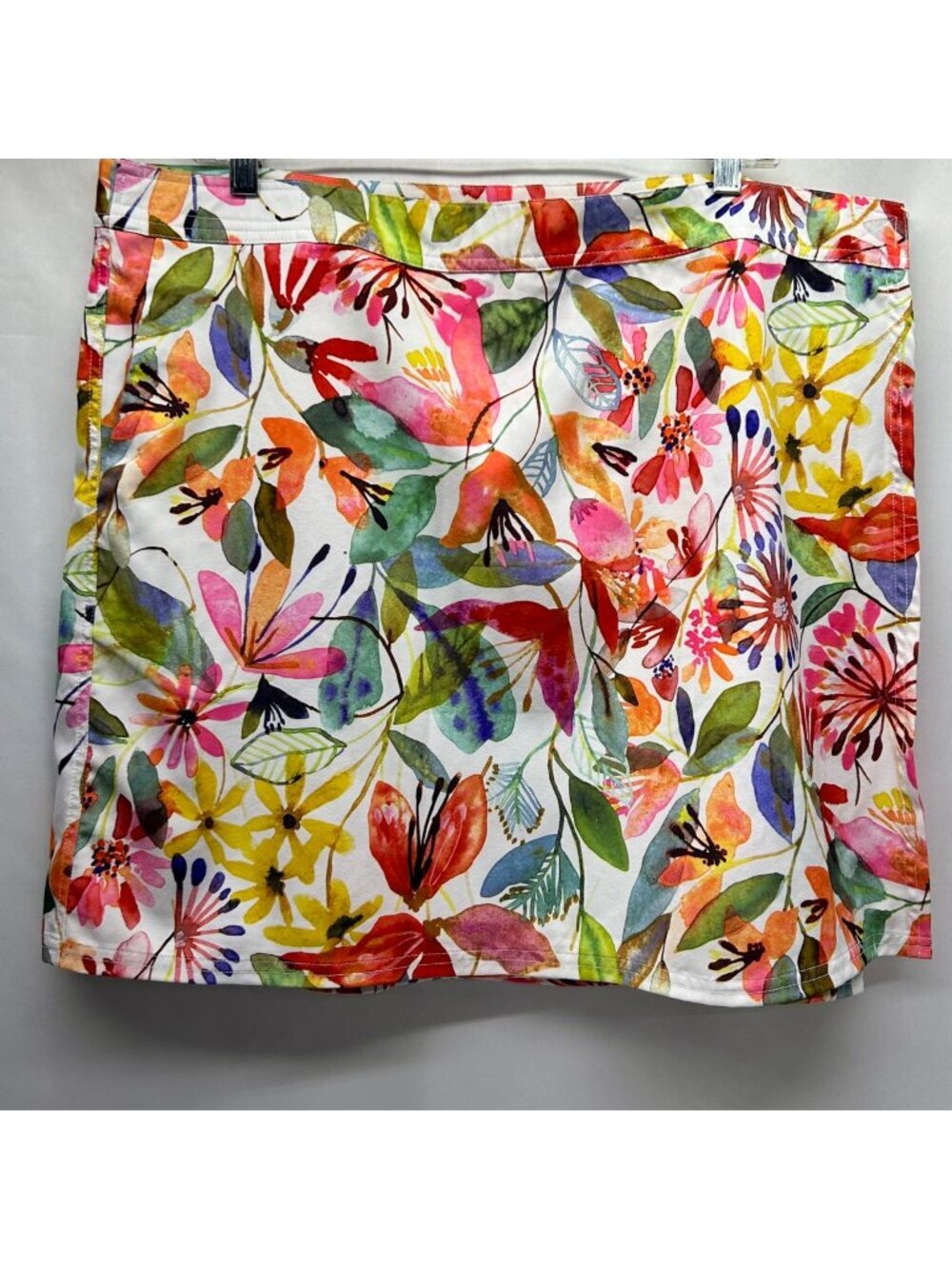 RIPSKIRT Floral Wrap Skirt Women's 2XL Adjustable Waist Pockets